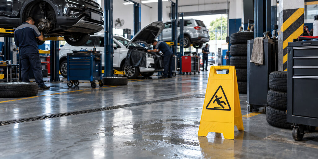 Sinalização de segurança em ambiente industrial destacando uma fonte de perigo — diferença entre risco e perigo
